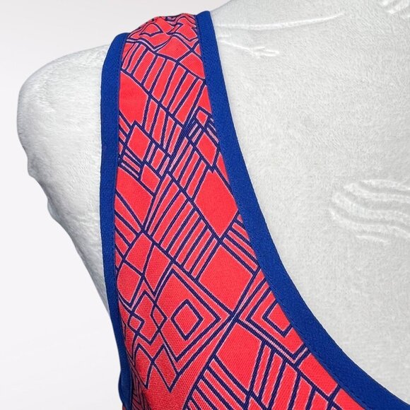 Atina Cristina Racerback Split Back Tank Top Orange Blue XS - Picture 7 of 9